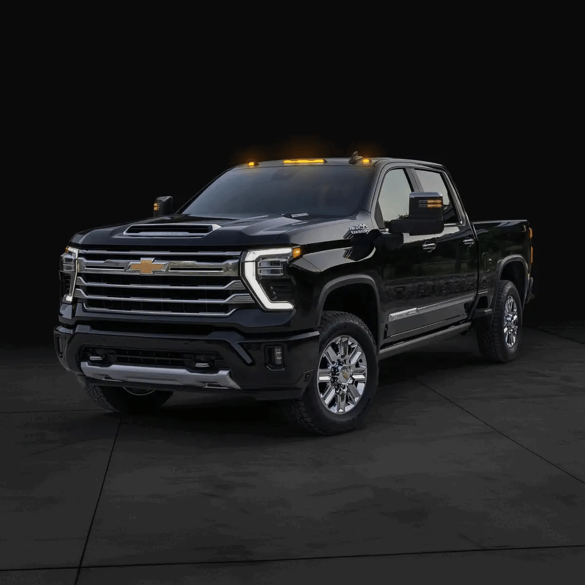 GMC & Chevy 20-25 (4th GEN Body Style) Heavy-Duty (3-Piece Set) Smoked Cab Roof Light Lens with RGB (Multi-Colored) High-Power LED's - (Attn: This cab light kit replaces OEM factory installed cab roof lights)