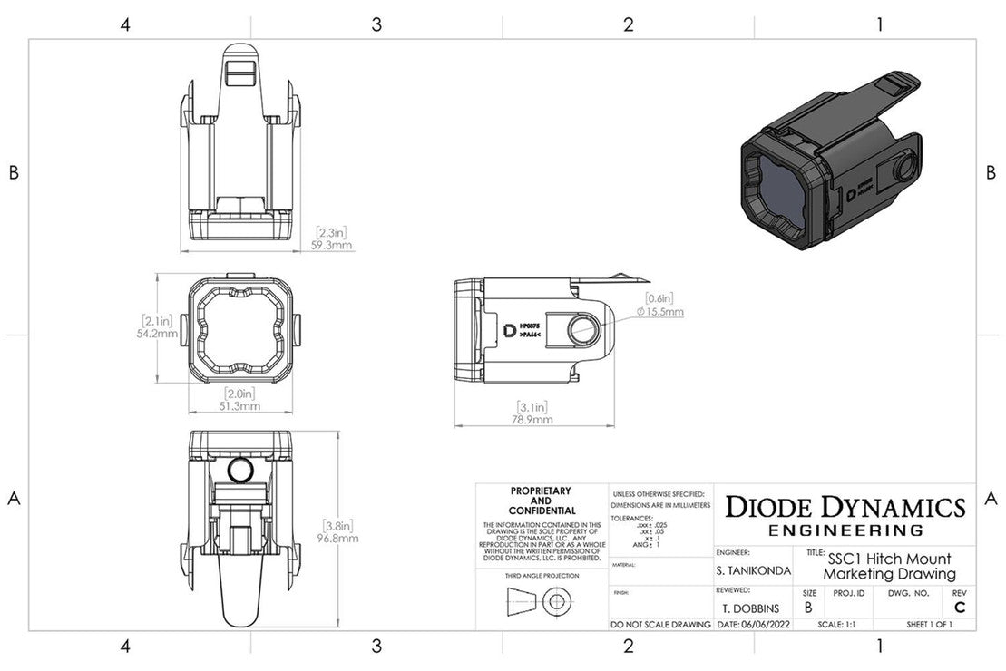 DIODE DYNAMICS HITCHMOUNT LED POD REVERSE KIT (OPEN BOX)