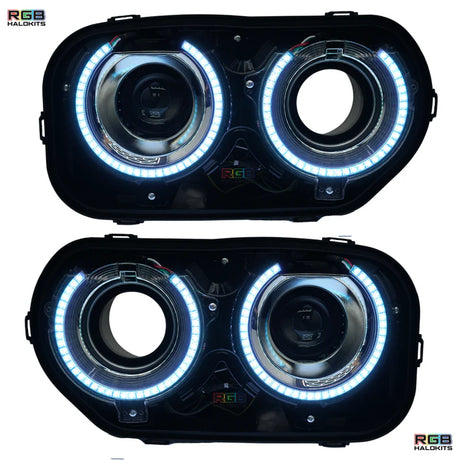 Dodge Challenger: Multicolor Headlights with RGBW Demon Eyes (2015-2023)