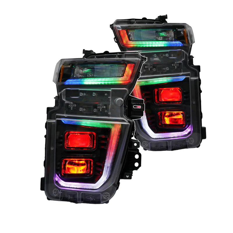 Chevrolet Silverado HD: Multicolor Flow Series Headlights (2020-2023) | XB Hybrid Morimoto