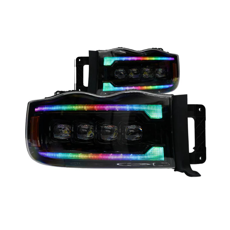 Dodge Ram HD: Multicolor Flow Series NOVA Headlights (2002-2005)