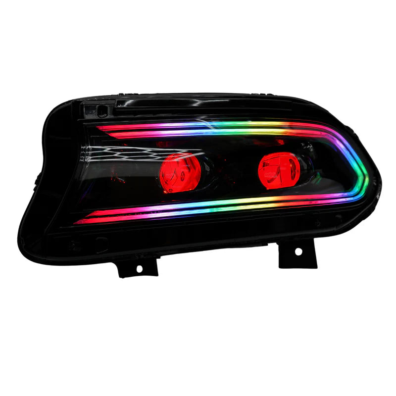 Dodge Charger: Multicolor Flow Series LUXX-Series LED Projector Headlights (2015-2023)