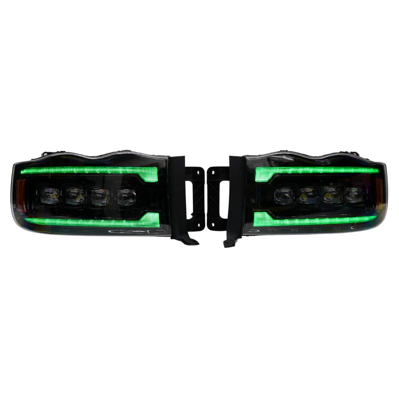Dodge Ram HD: Multicolor Flow Series NOVA Headlights (2002-2005)