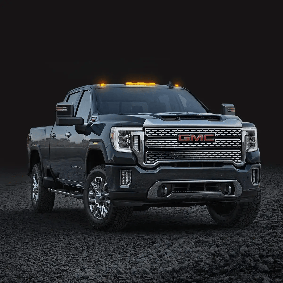 GMC & Chevy 20-25 (4th GEN Body Style) Heavy-Duty (3-Piece Set) Smoked Cab Roof Light Lens with RGB (Multi-Colored) High-Power LED's - (Attn: This cab light kit replaces OEM factory installed cab roof lights)