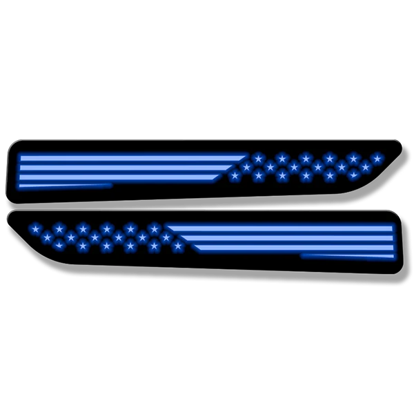 American Flag Hood Badges - Illuminated - Fits 2019-2025 Ram 1500® Sport