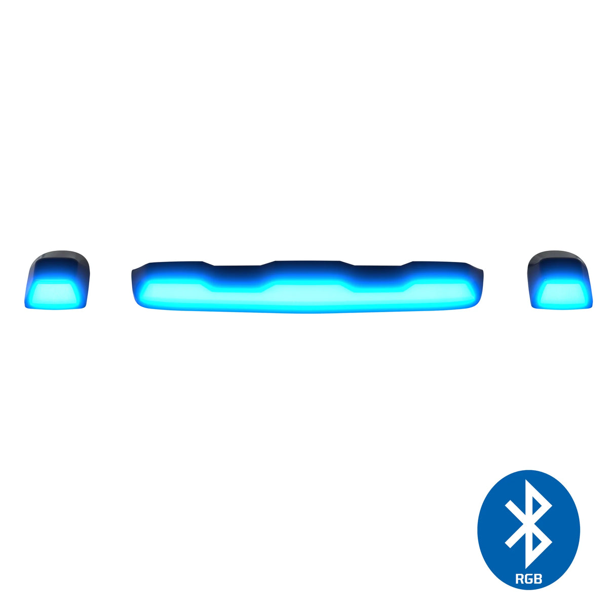 GMC & Chevy 20-25 (4th Gen Body) Heavy-Duty 3-Piece Ultra Bright RGB Multi-Colored LED Cab Roof Lights Bluetooth App (Replaces Factory Cab Lights Only) - CLEAR LENS