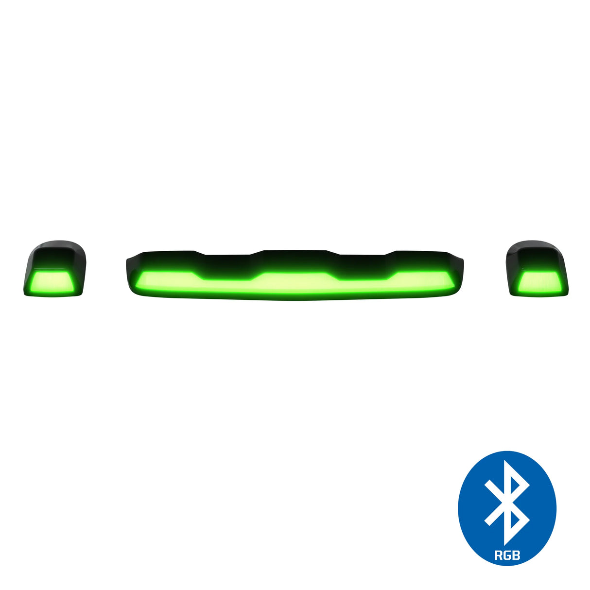 GMC & Chevy 20-25 (4th Gen Body) Heavy-Duty 3-Piece Ultra Bright RGB Multi-Colored LED Cab Roof Lights Bluetooth App (Replaces Factory Cab Lights Only) - CLEAR LENS