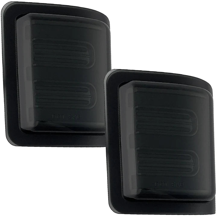 Ford 08-16 Super Duty F250/F350 Side Mirror Lenses (2-Piece Set) Ultra High Power White or Amber Running Lights & Scanning Amber Turn Signals Smoked or Clear Lens