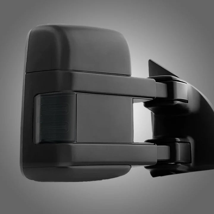 Ford 08-16 Super Duty F250/F350 Side Mirror Lenses (2-Piece Set) Ultra High Power White or Amber Running Lights & Scanning Amber Turn Signals Smoked or Clear Lens
