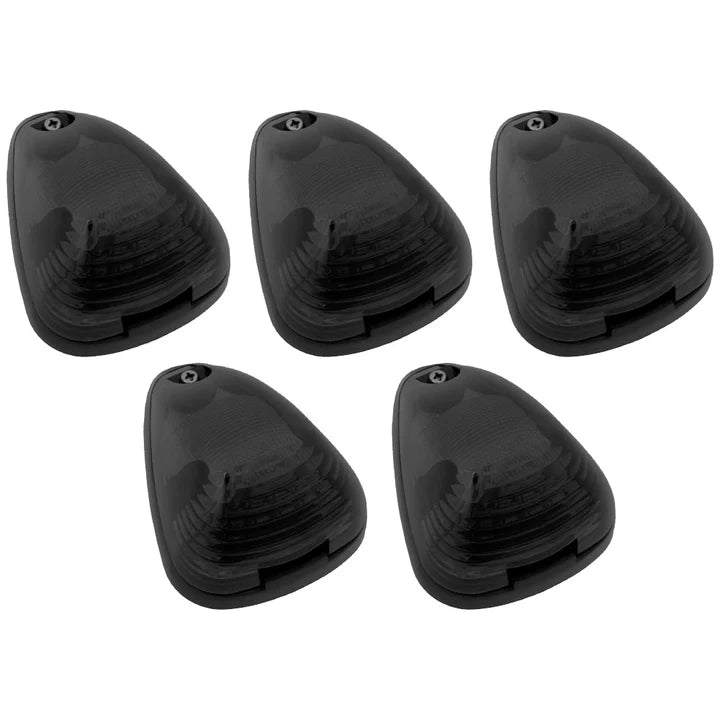 Ford Super Duty 99-16 5-Piece Smoked Cab Roof Light Kit 2-Way Front & Rear Facing Ultra High-Power Amber LEDs (ATTN: For Models That DID NOT Come With Factory Cab Lights) - Smoked Lens