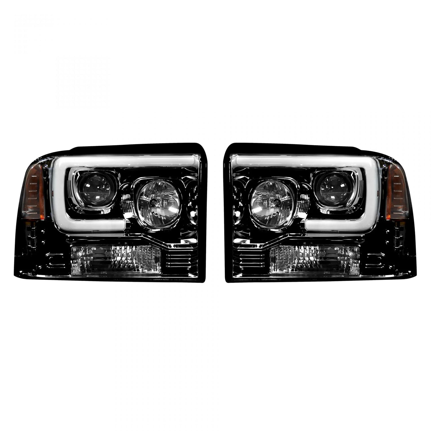 Ford Super Duty 05/07 Projector Headlights OLED Halos DRL Smoked/Black