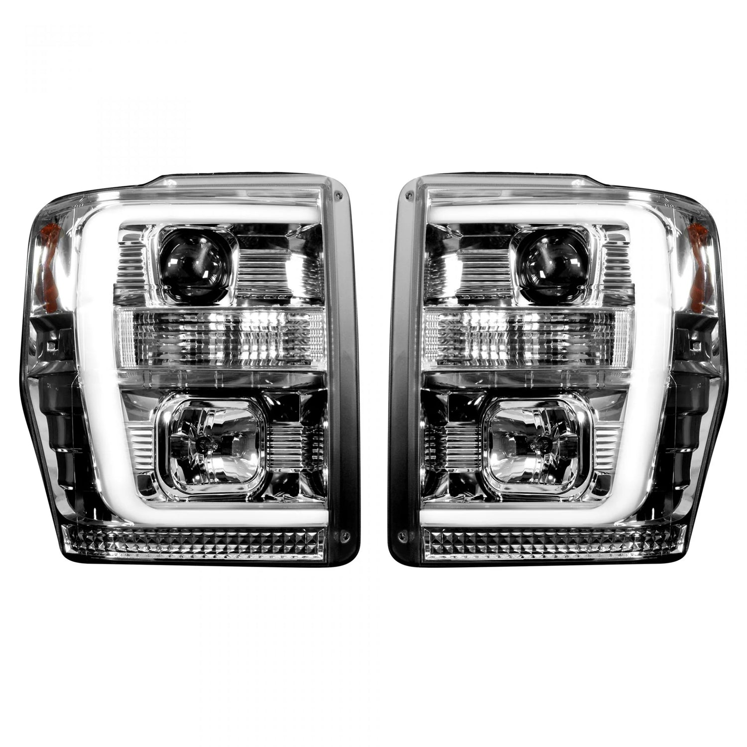 Ford Super Duty 08-10 Projector Headlights OLED Halos DRL Clear/Chrome
