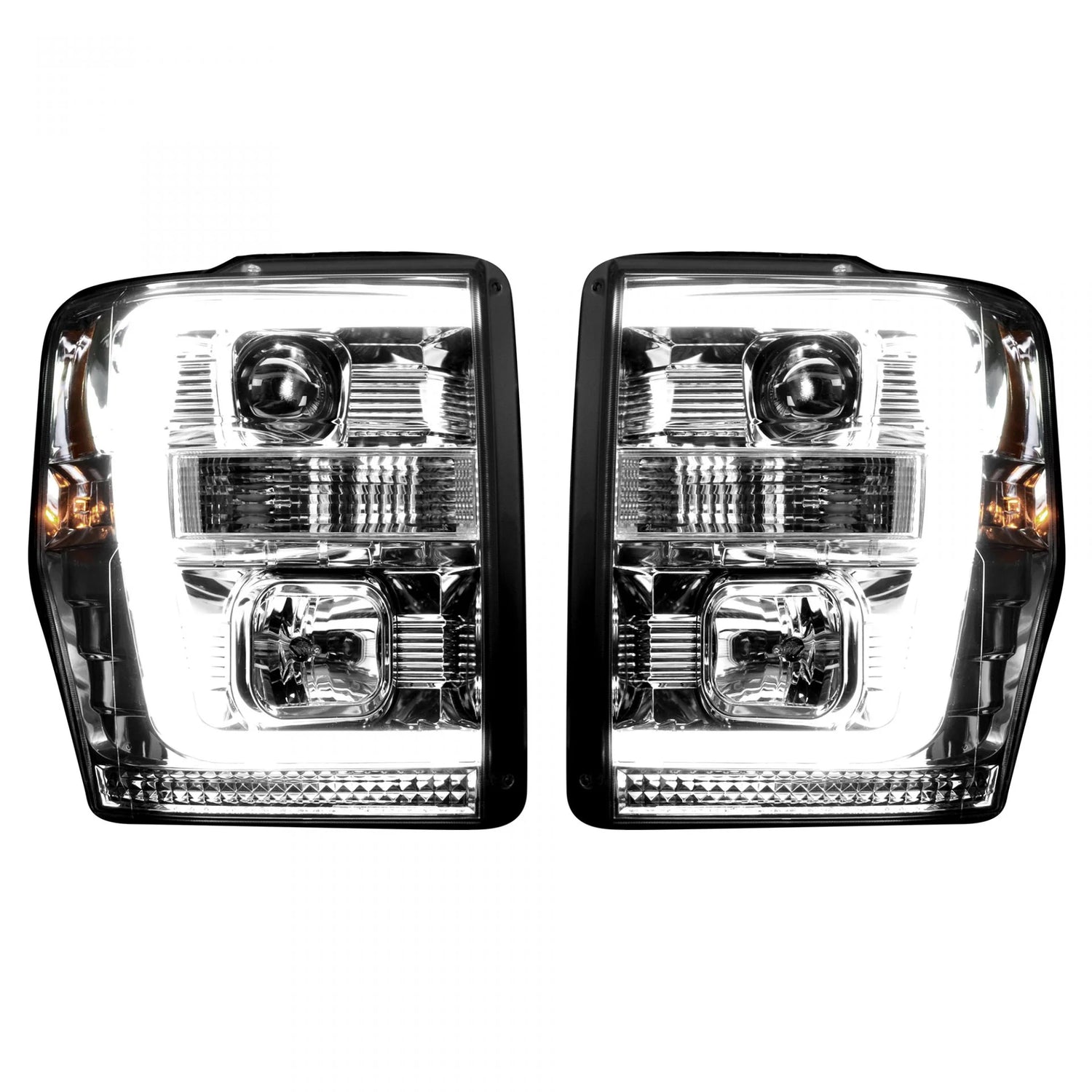 Ford Super Duty 08-10 Projector Headlights OLED Halos DRL Clear/Chrome