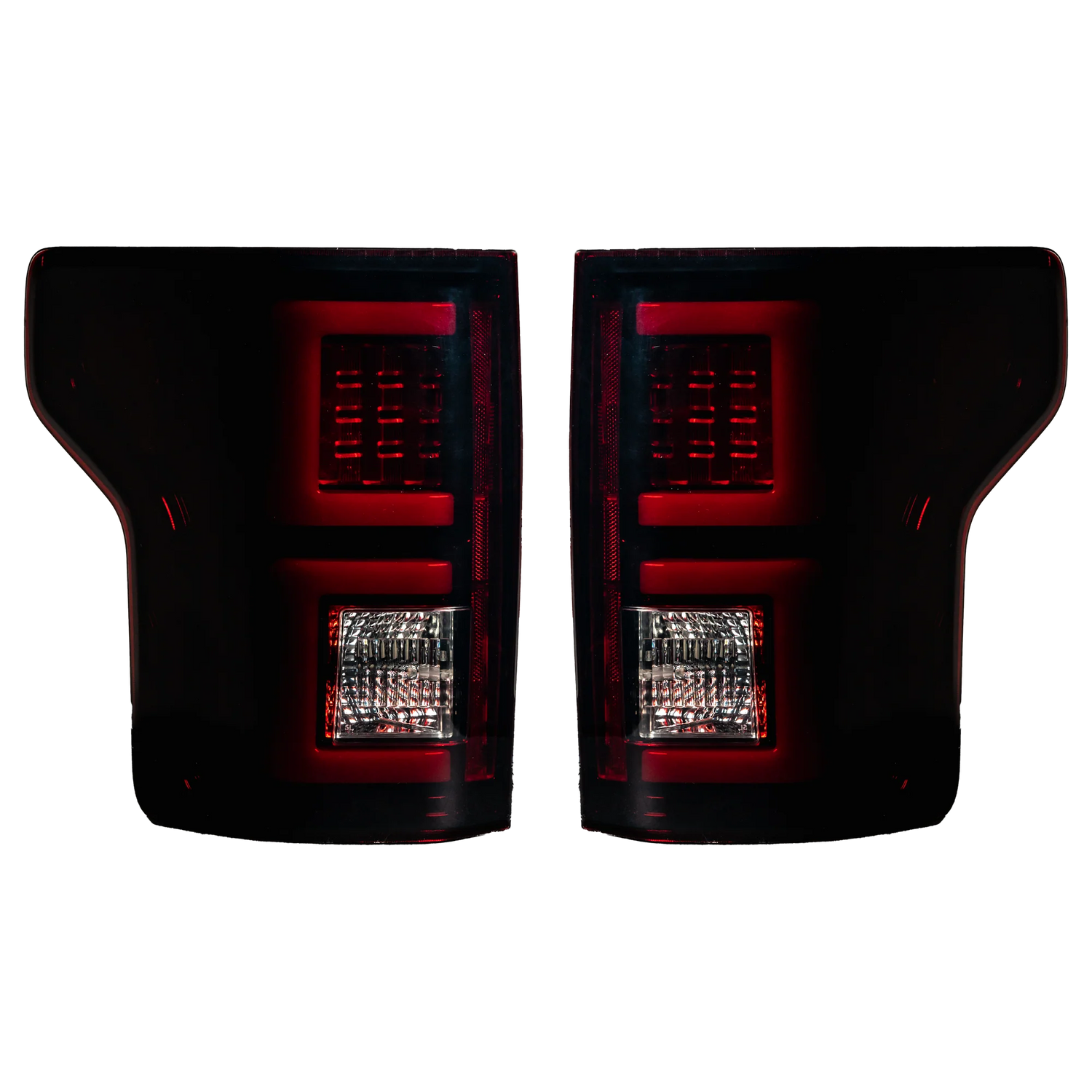 Ford F150 15-17 Tail Lights LED in Dark Red Smoked