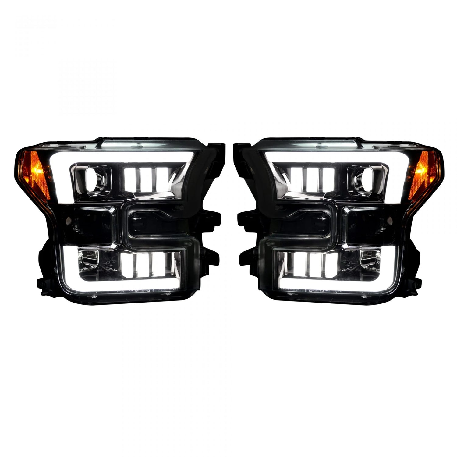 Ford F150 15-17 LED Projector Headlights OLED DRL Turn Signals Smoked/Black