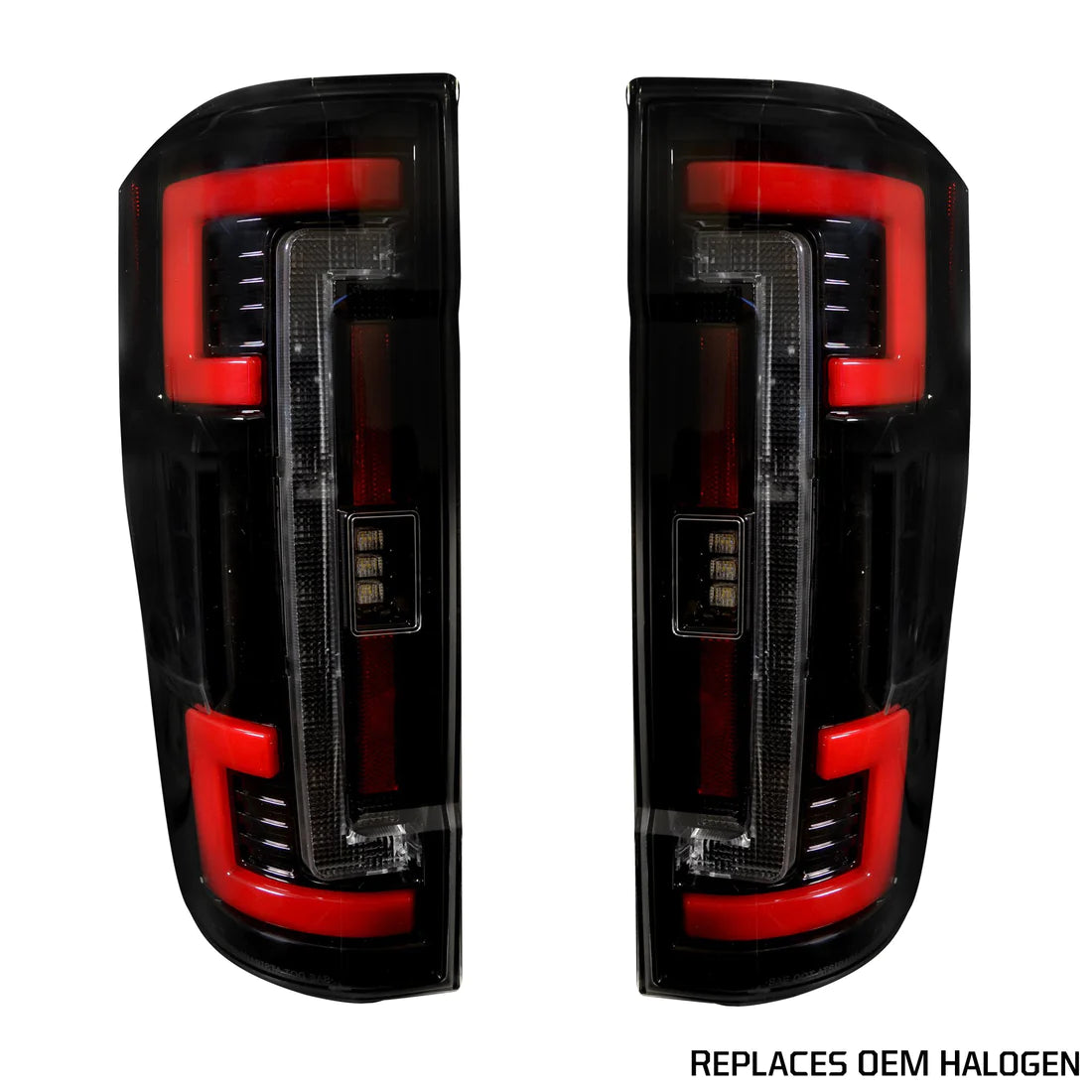 Ford Super Duty 17-19 Ultra Bright OLED Tail Lights (Replaces Factory/OEM Halogen) - SMOKED LENS