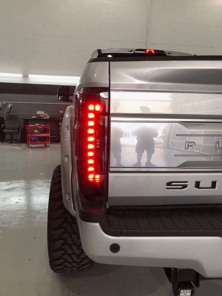 Ford Super Duty 17-19 Ultra Bright OLED Tail Lights (Replaces Factory/OEM LED) - SMOKED RED