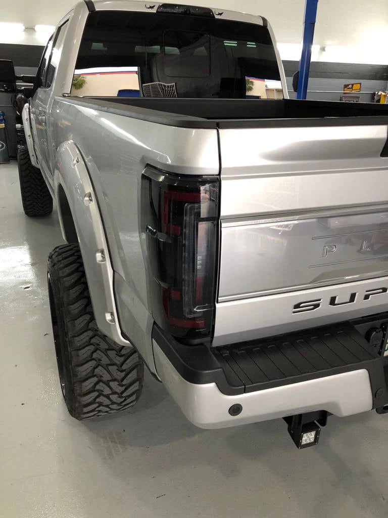 Ford Super Duty 17-19 Ultra Bright OLED Tail Lights (Replaces Factory/OEM LED) - SMOKED RED