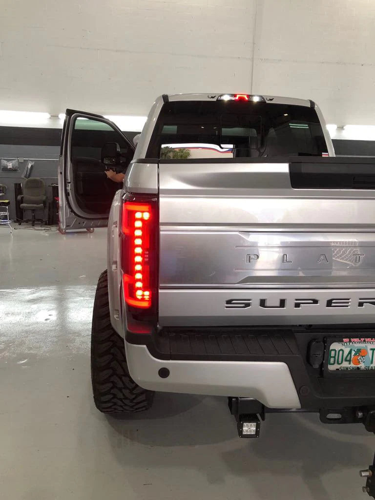 Ford Super Duty 17-19 Ultra Bright OLED Tail Lights (Replaces Factory/OEM LED) - SMOKED RED