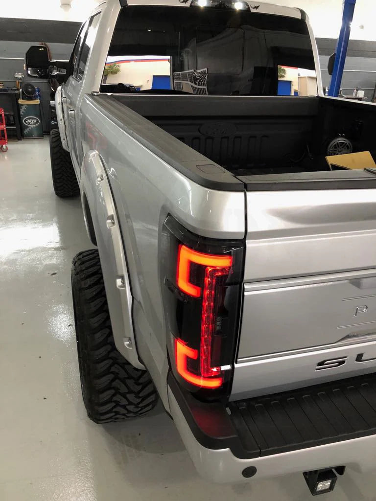 Ford Super Duty 17-19 Ultra Bright OLED Tail Lights (Replaces Factory/OEM LED) - SMOKED RED