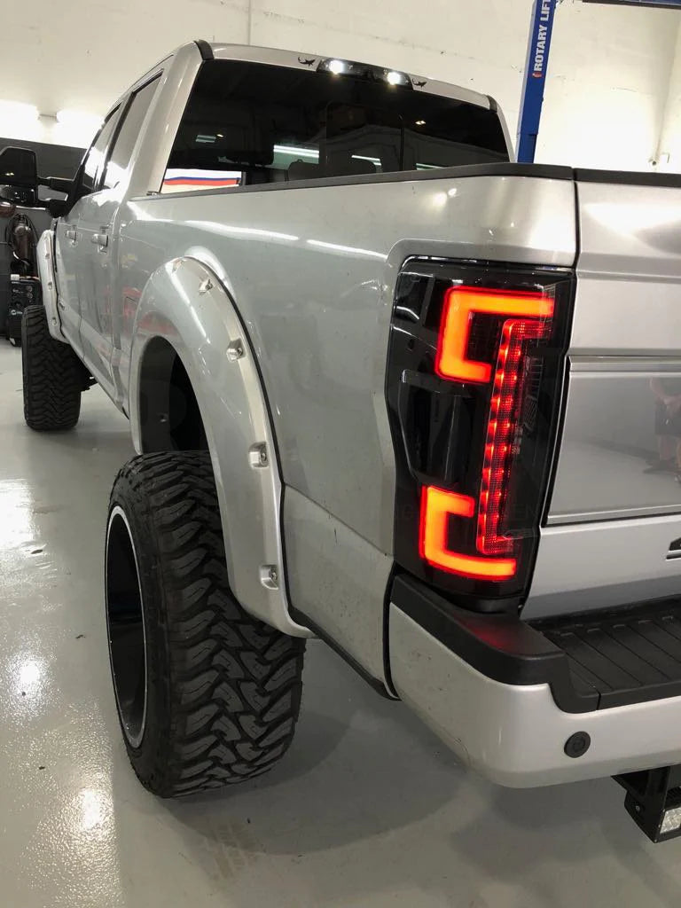 Ford Super Duty 17-19 Ultra Bright OLED Tail Lights (Replaces Factory/OEM LED) - SMOKED RED