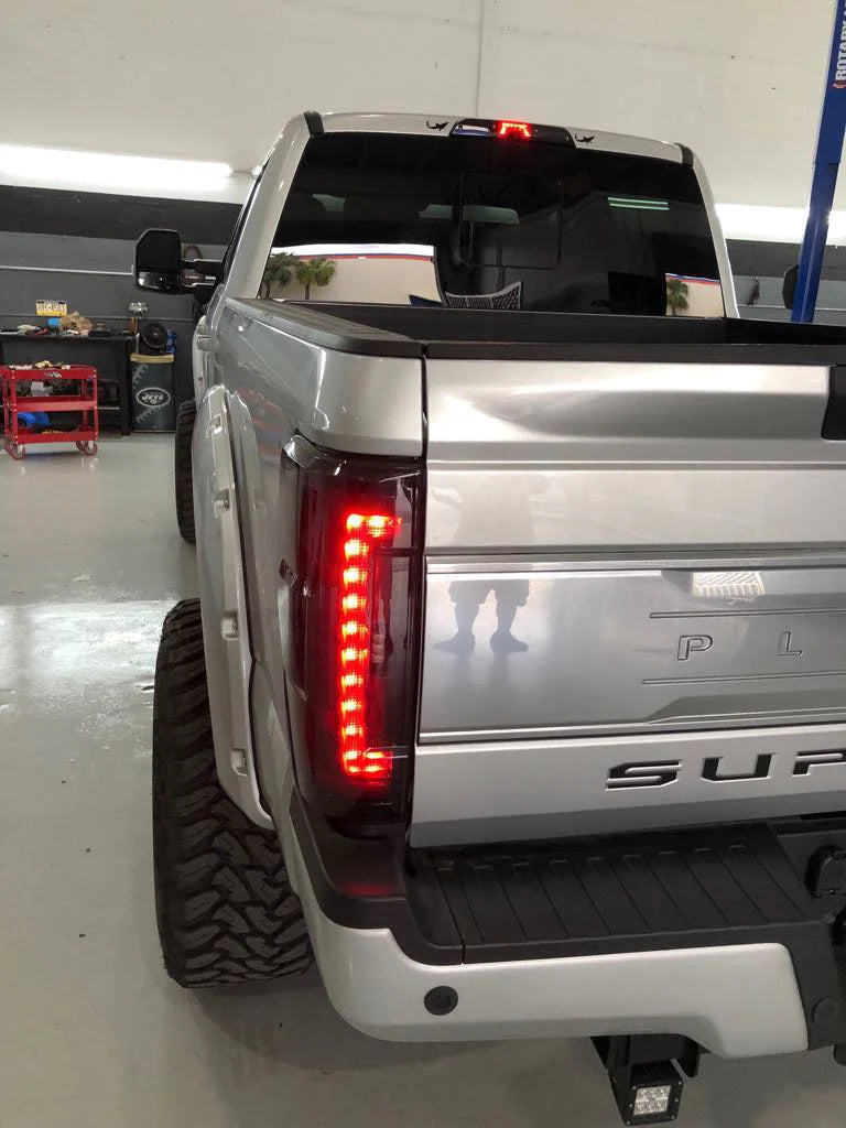 Ford Super Duty 17-19 Ultra Bright OLED Tail Lights (Replaces Factory/OEM LED) - SMOKED RED