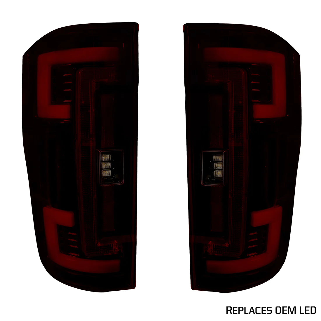 Ford Super Duty 17-19 Ultra Bright OLED Tail Lights (Replaces Factory/OEM LED) - SMOKED RED