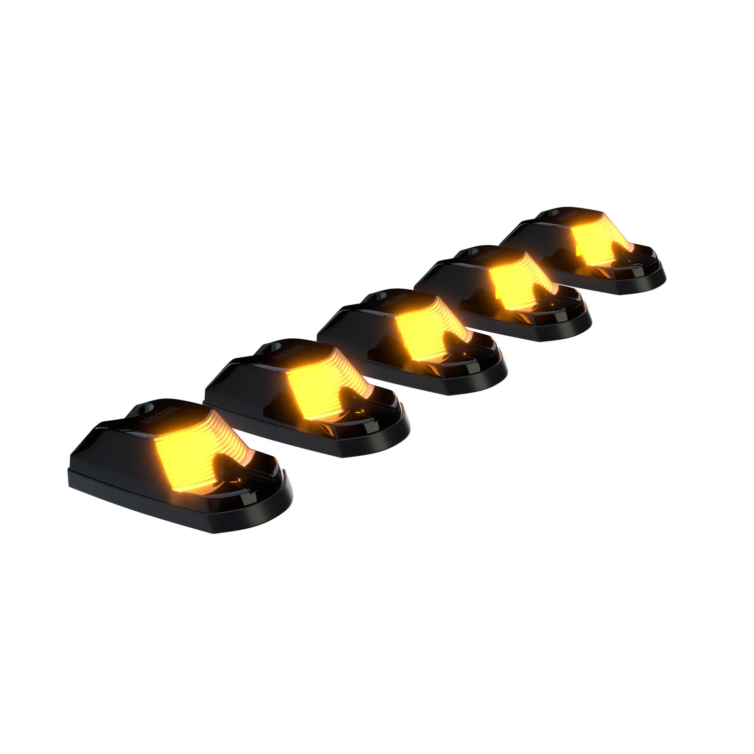 Ford 17-25 Superduty (5-Piece Set) Smoked Cab Roof Light Lens with RGB (Multi-Colored) High-Power LED's (FRESH INSTALL)