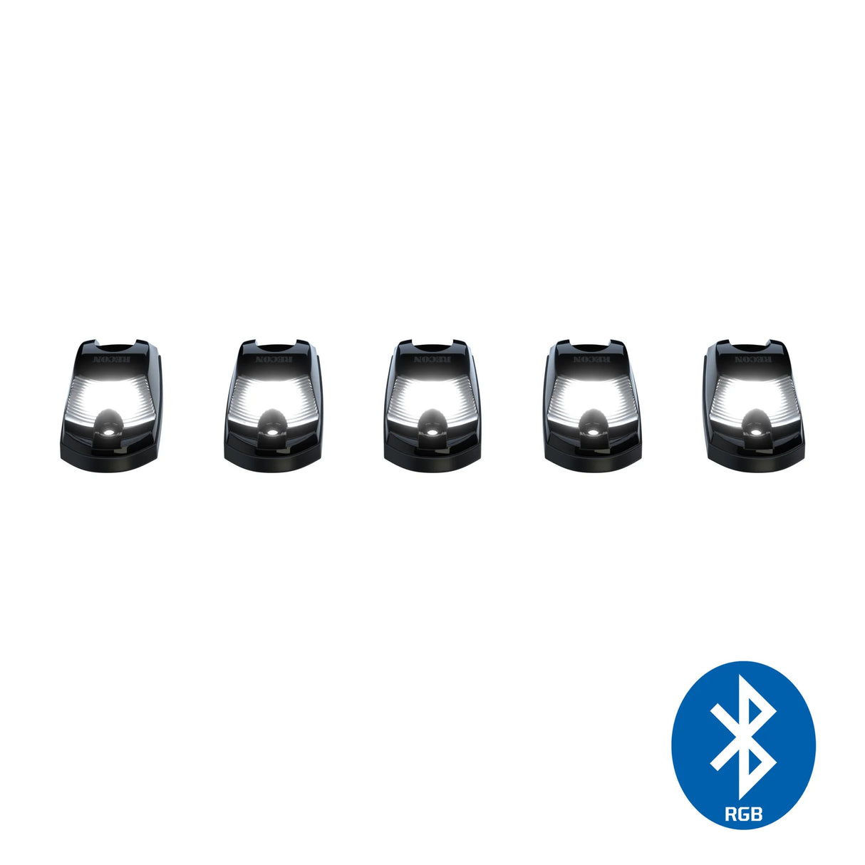 Ford 17-25 Superduty (5-Piece Set) Smoked Cab Roof Light Lens with RGB (Multi-Colored) High-Power LED's (FRESH INSTALL)