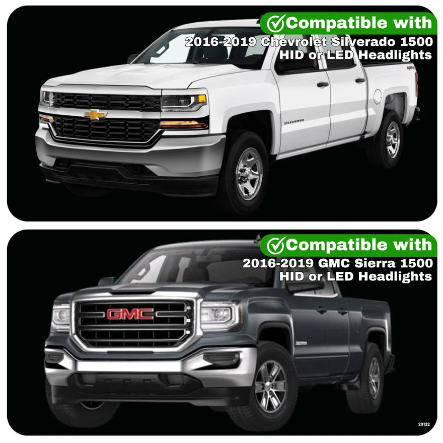 GMC & Chevrolet Silverado & Sierra 1500 Plug-N-Play Harness For HID/LED headlights (2016-2019)