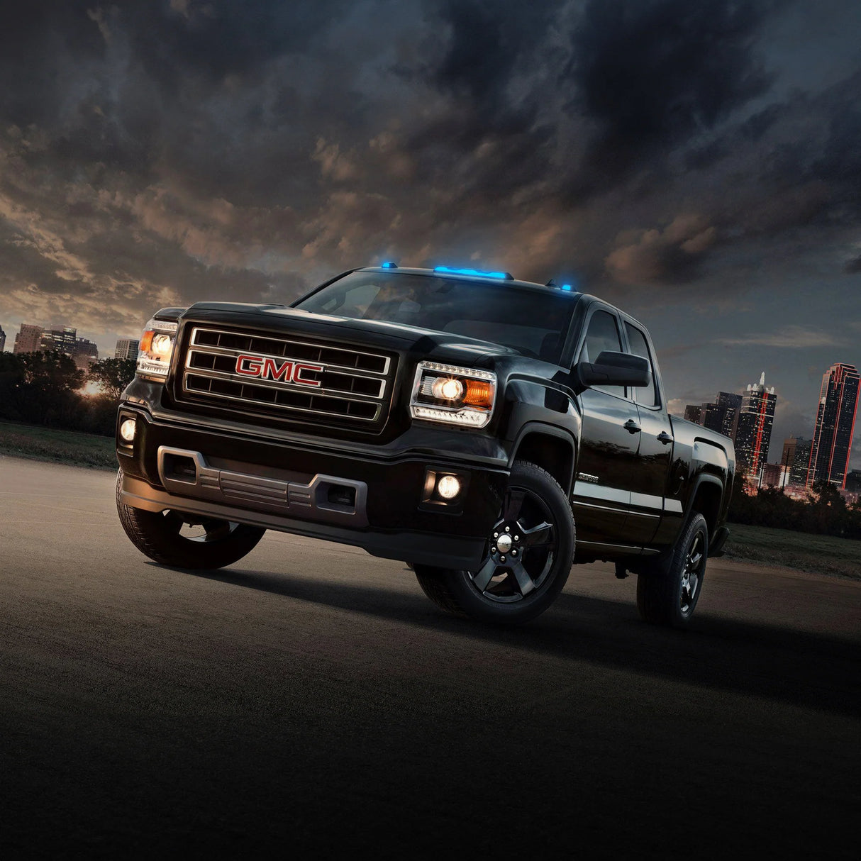GMC & Chevy 20-25 (4th GEN Body Style) Heavy-Duty (3-Piece Set) Smoked Cab Roof Light Lens with RGB (Multi-Colored) High-Power LED's - (Attn: This cab light kit replaces OEM factory installed cab roof lights)