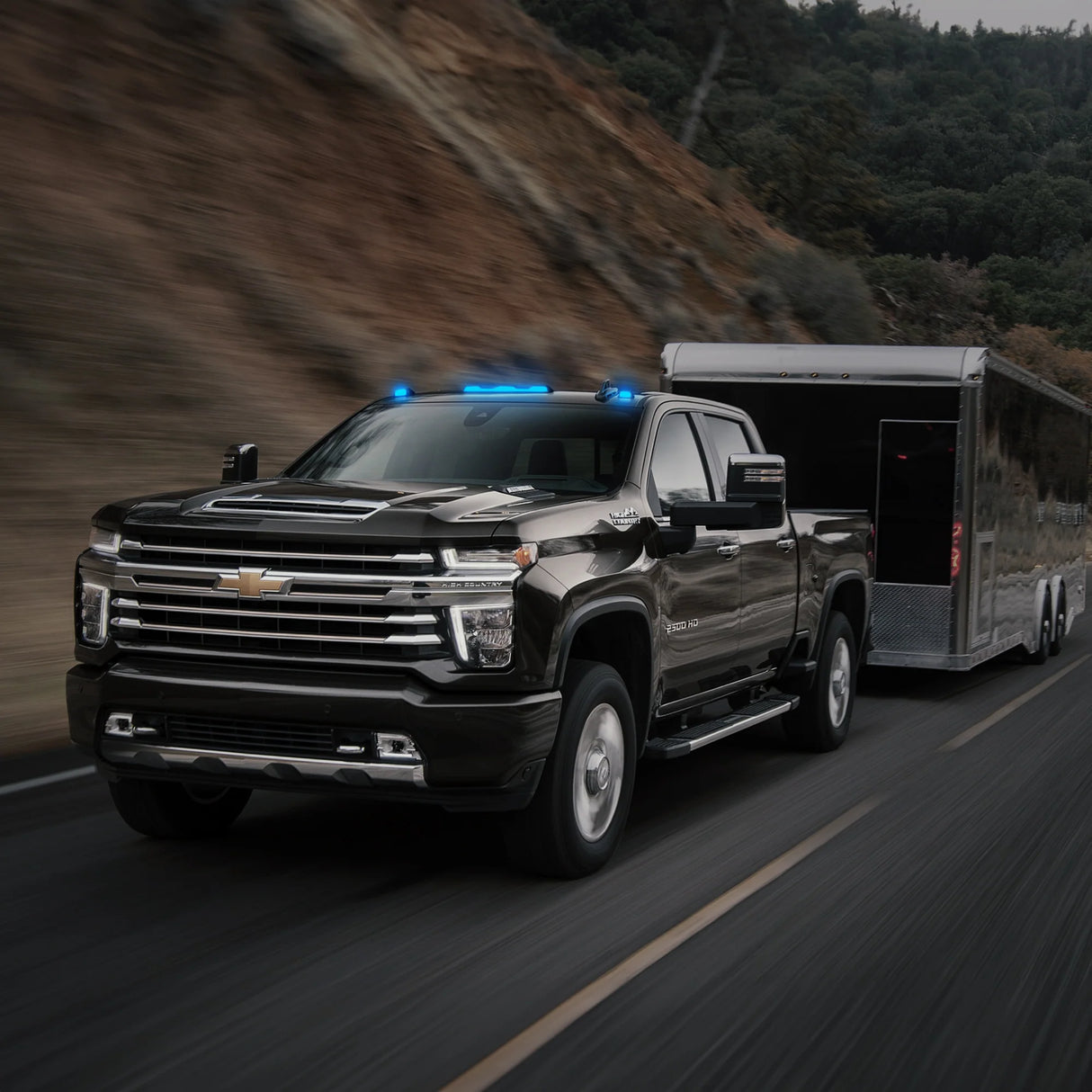 GMC & Chevy 20-25 (4th Gen Body) Heavy-Duty 3-Piece Ultra Bright RGB Multi-Colored LED Cab Roof Lights Bluetooth App (Replaces Factory Cab Lights Only) - CLEAR LENS