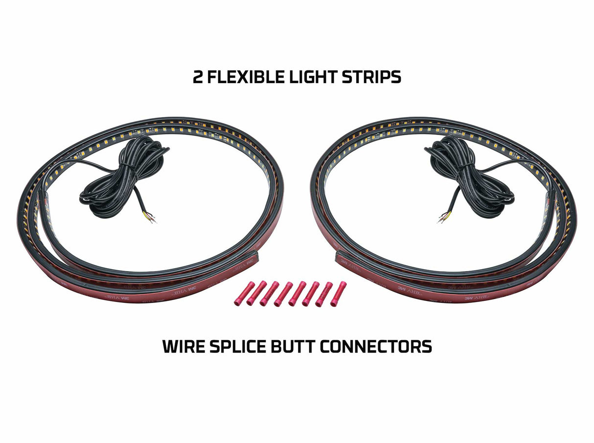 2pc 70" Yellow LED Truck Running Board Lighting Kit with White Courtesy Lights