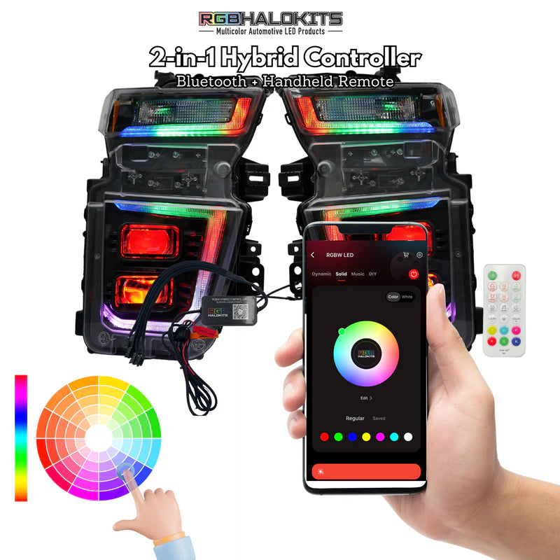 Chevrolet Silverado HD: Multicolor Flow Series Headlights (2020-2023) | XB Hybrid Morimoto