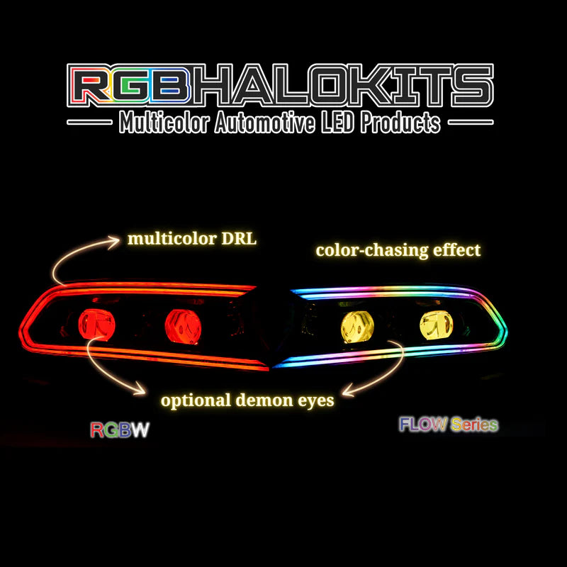 Dodge Charger: Multicolor Flow Series LUXX-Series LED Projector Headlights (2015-2023)