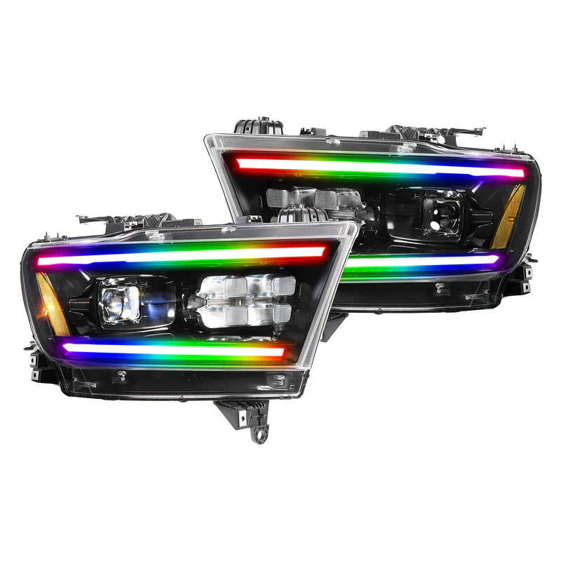 Ram 1500: Multicolor Flow Series Gen 2 Headlights (2019-2024) | XB Morimoto