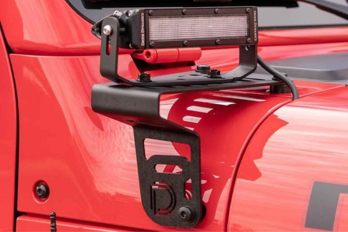 2018-2025 Jeep JL Wrangler Cowl Mount LED Brackets
