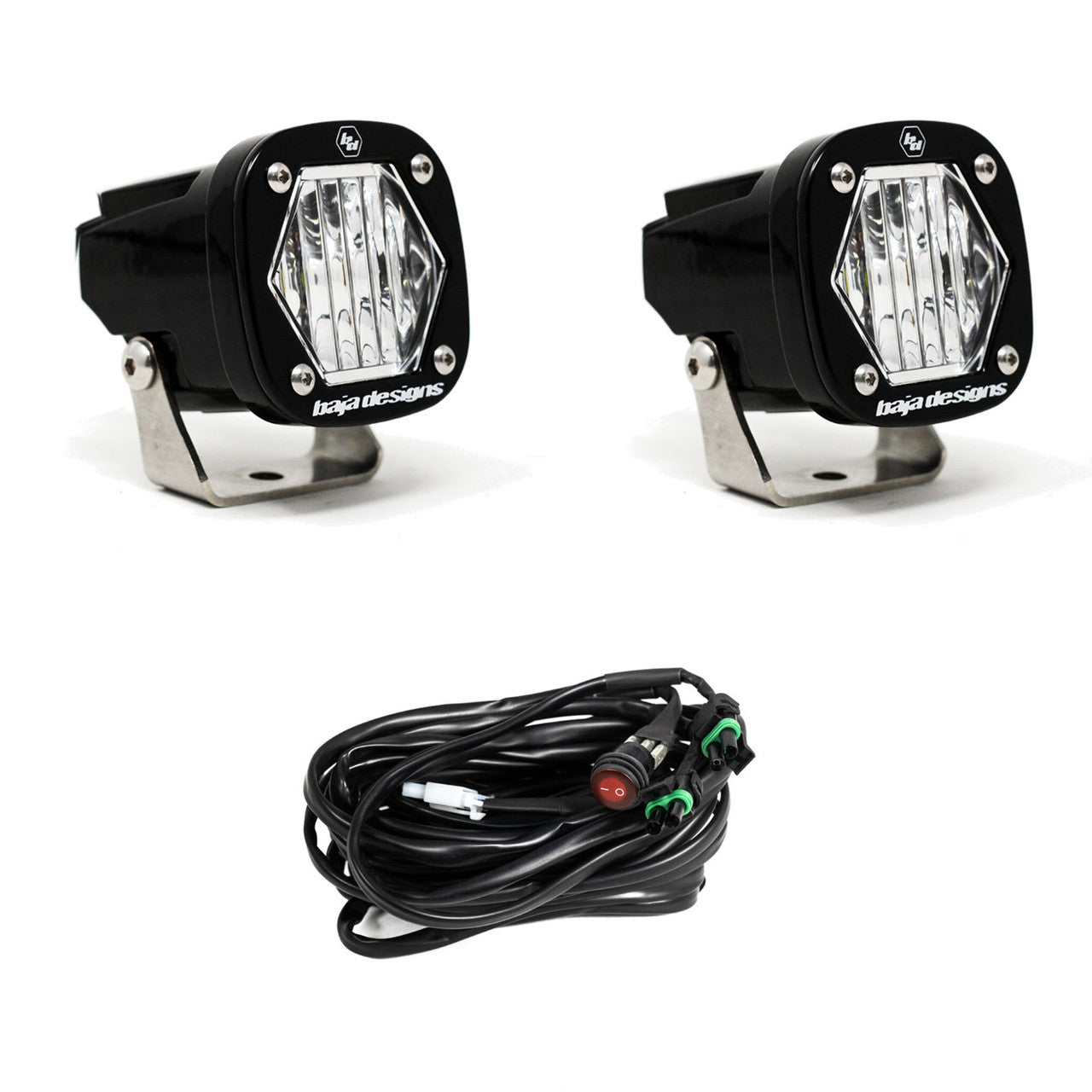 S1 Black LED Auxiliary Light Pod Pair - Universal