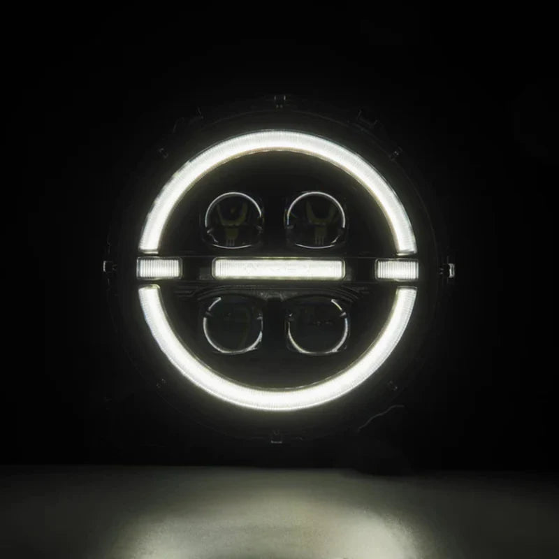 Jeep Wrangler JL/Gladiator JT: Multicolor Flow Series Alphablack Nova-Series Headlights (2018-2025) | Alpharex