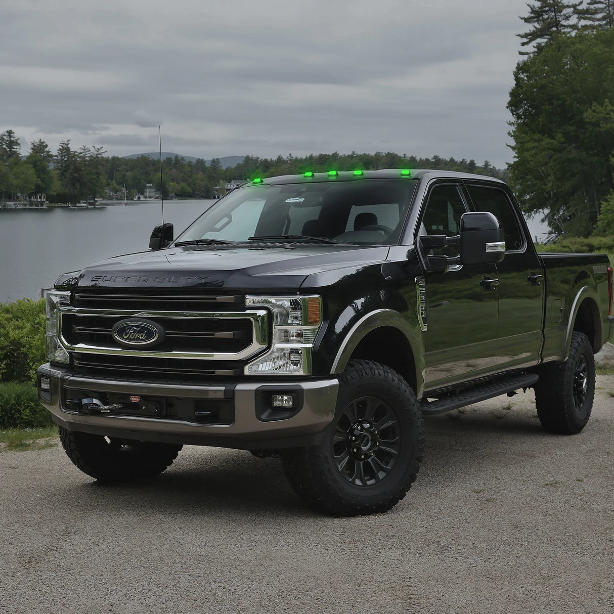 Ford 17-25 Superduty (5-Piece Set) Smoked Cab Roof Light Lens with RGB (Multi-Colored) High-Power LED's (FRESH INSTALL)
