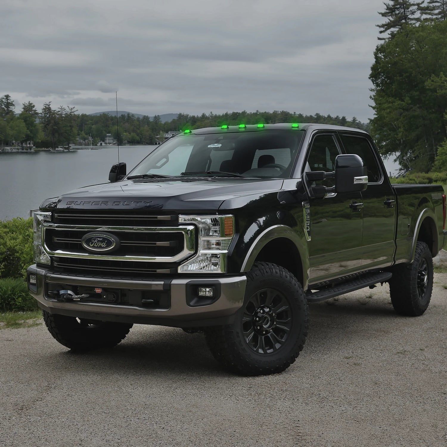 Ford 17-25 Superduty (5-Piece Set) Smoked Cab Roof Light Lens with RGB (Multi-Colored) High-Power LED's (FRESH INSTALL)