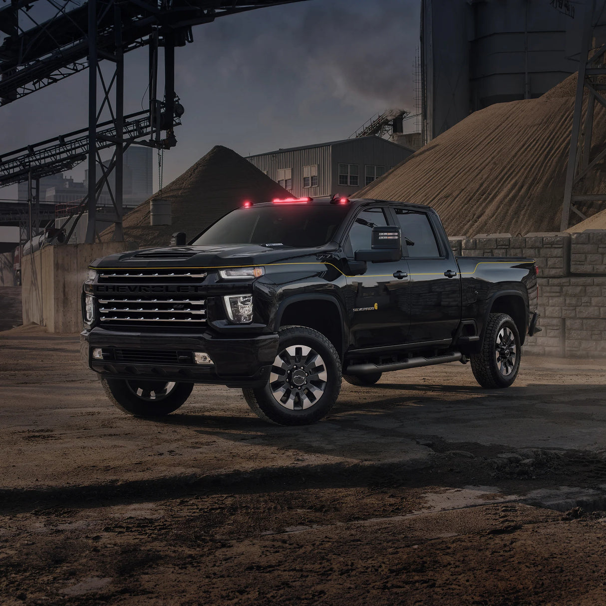 GMC & Chevy 20-25 (4th Gen Body) Heavy-Duty 3-Piece Ultra Bright RGB Multi-Colored LED Cab Roof Lights Bluetooth App (Replaces Factory Cab Lights Only) - CLEAR LENS