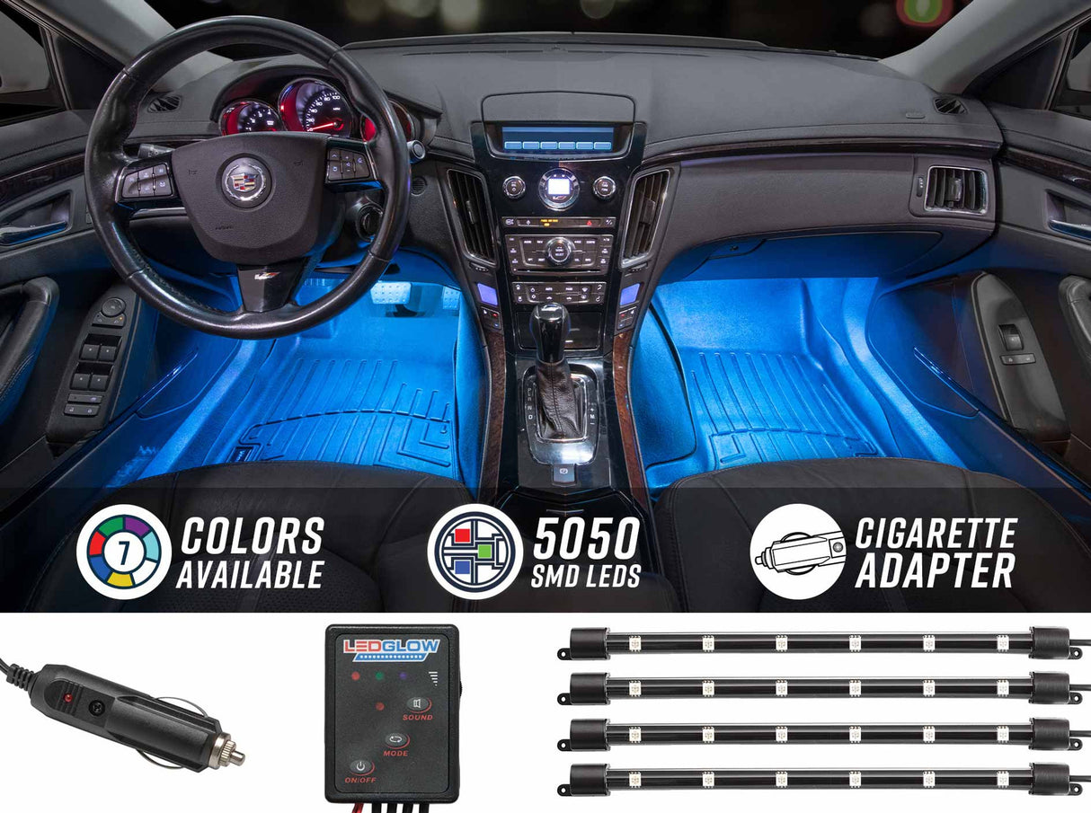 4pc 7 Color LED Interior Lighting Kit