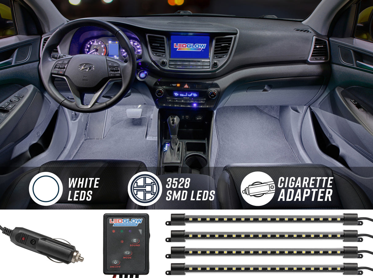 4pc White LED Interior Lighting Kit