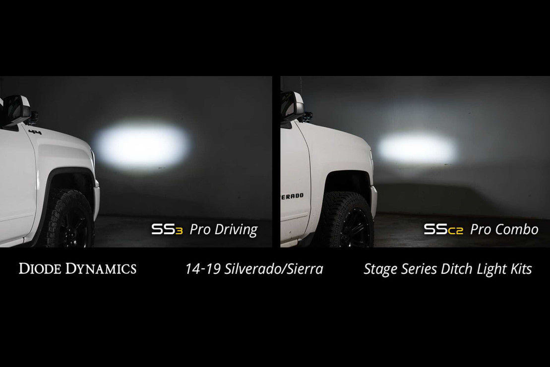STAGE SERIES BACKLIT DITCH LIGHT POD KIT: 14-19 SILVERADO/SIERRA