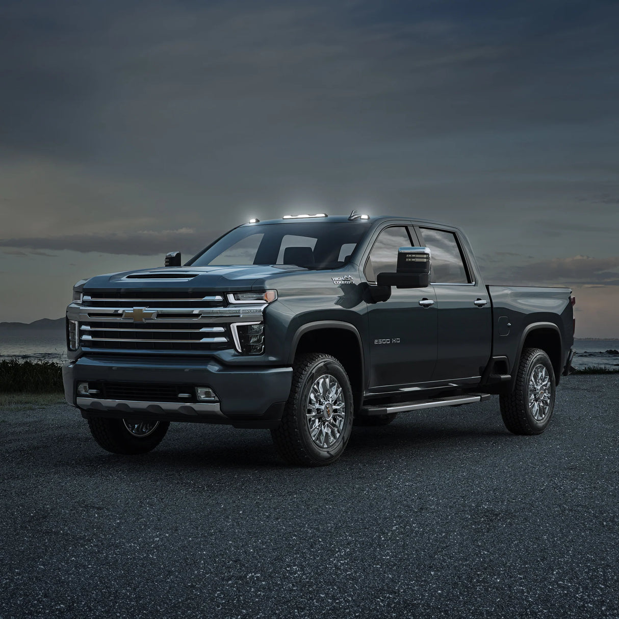 GMC & Chevy 20-25 (4th Gen Body) Heavy-Duty 3-Piece Ultra Bright RGB Multi-Colored LED Cab Roof Lights Bluetooth App (Replaces Factory Cab Lights Only) - CLEAR LENS