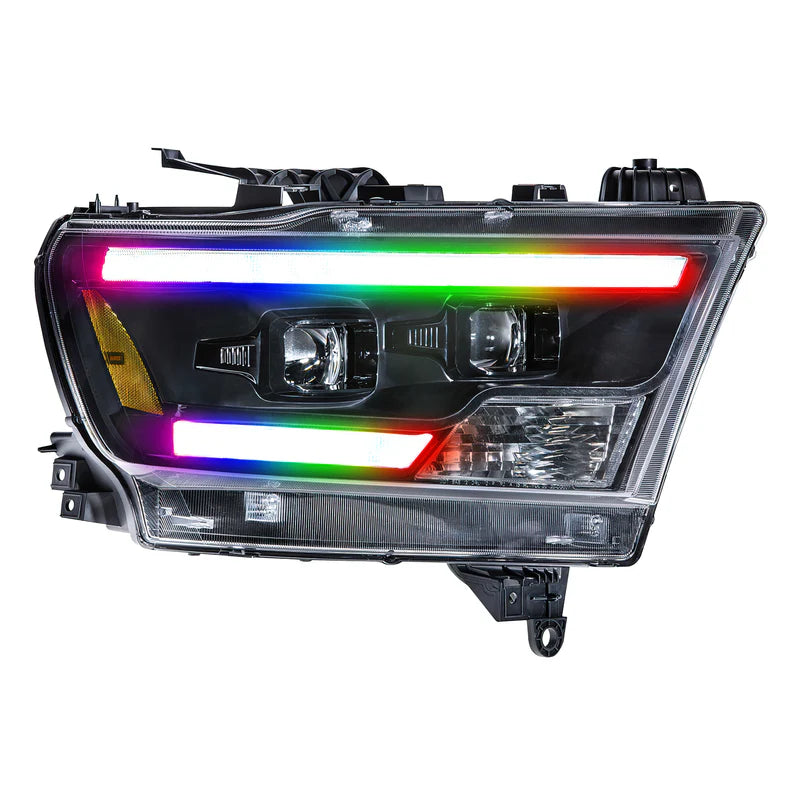 Ram 1500: Multicolor Flow Series Headlights (2019-2023) | XB Hybrid Morimoto