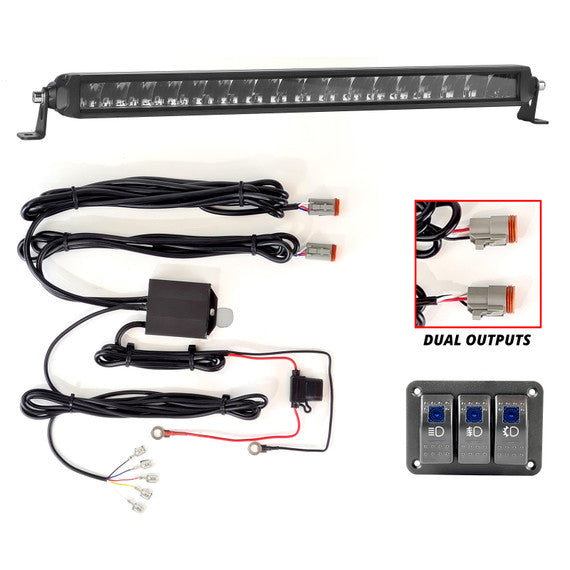 20" Fog + Strobe + High Beam LED Razor SAE Light Bar Kit w/ Switch & Wire
