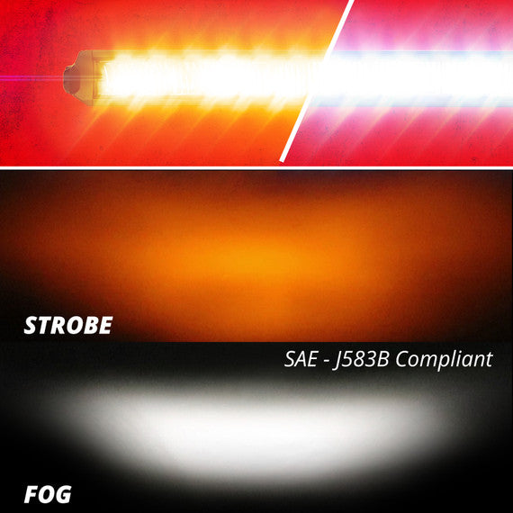 6"-10" Fog + Strobe LED Razor SAE Light Bar Add-on Without Switch+Wire