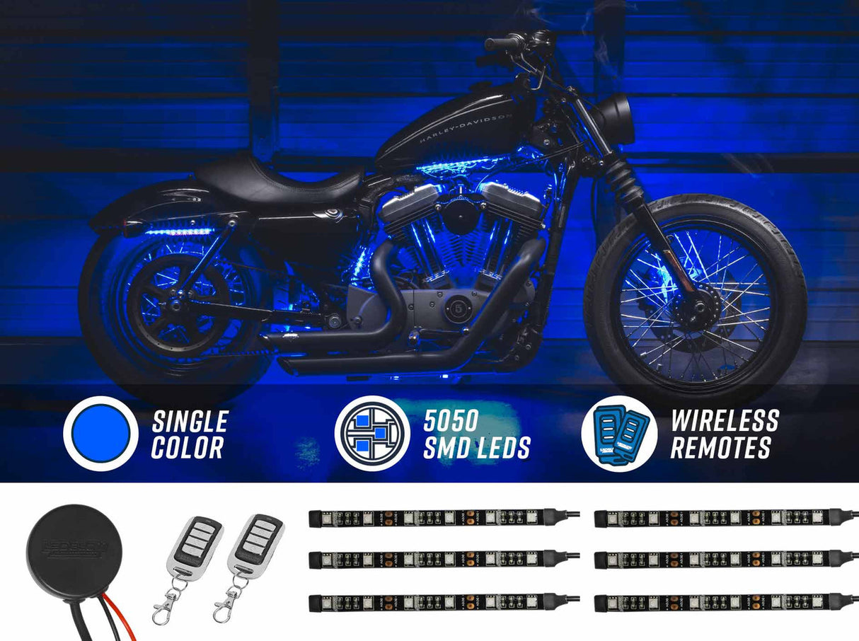 Advanced Blue LED Mini Motorcycle Lighting Kit